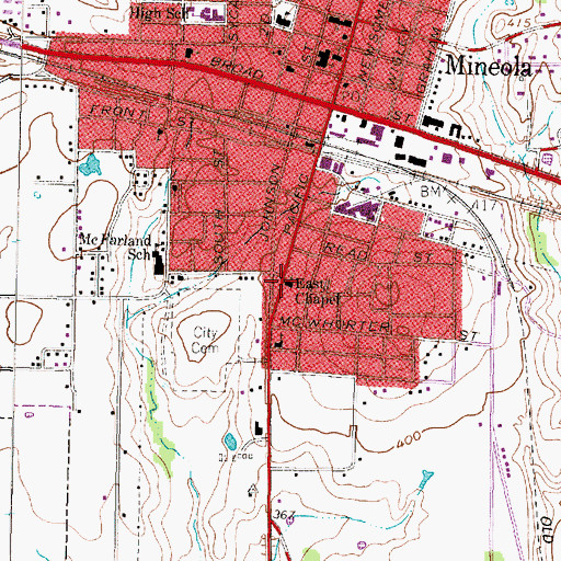 Topographic Map of East Chapel, TX