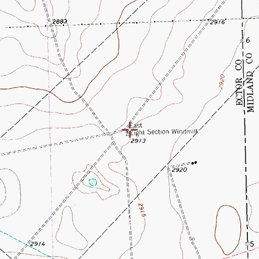 Topographic Map of East Eight Section Windmill, TX