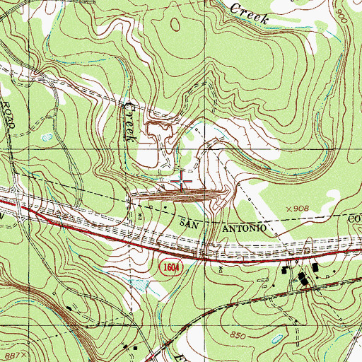 Topographic Map of East Elm Creek, TX