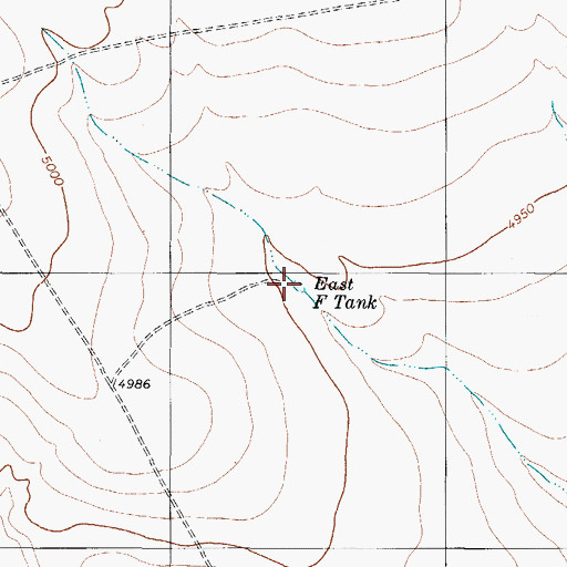 Topographic Map of East F Tank, TX