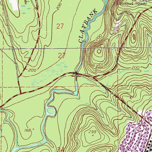 Topographic Map of Four Mile Creek, AL