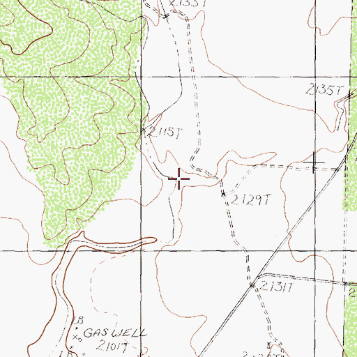 Topographic Map of East Fork Chalk Creek, TX