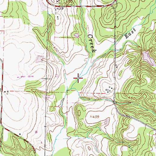 Topographic Map of East Fork Glade Creek, TX