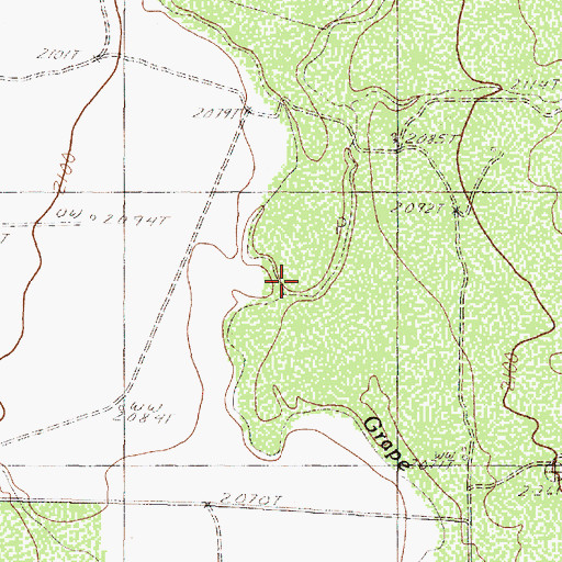 Topographic Map of East Fork Grape Creek, TX