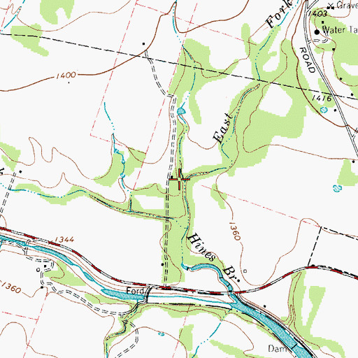 Topographic Map of East Fork Hinds Branch, TX