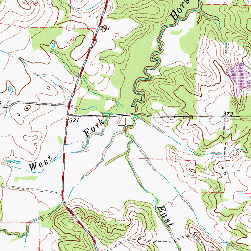 Topographic Map of East Fork Horse Creek, TX