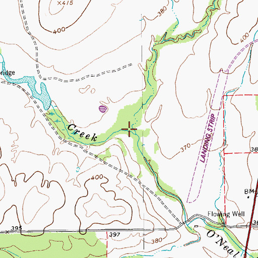 Topographic Map of East Fork O'Neal Creek, TX