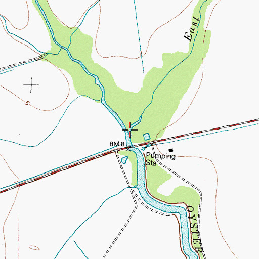 Topographic Map of East Fork Oyster Bayou, TX