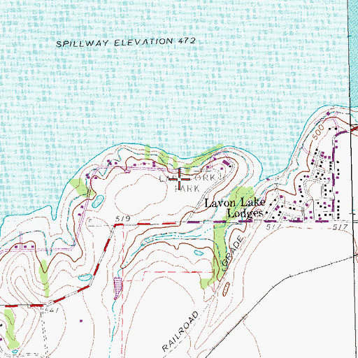 Topographic Map of East Fork Park, TX