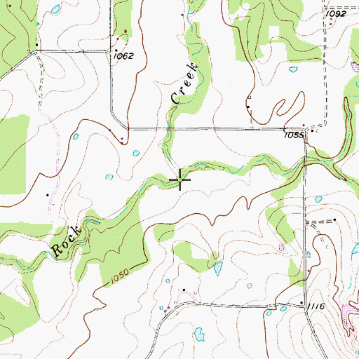 Topographic Map of East Fork Rock Creek, TX