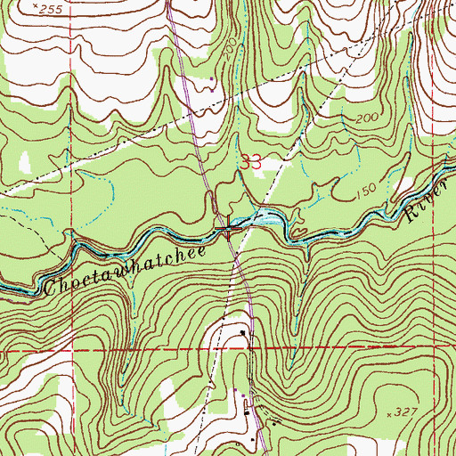 Topographic Map of Golden Bridge, AL
