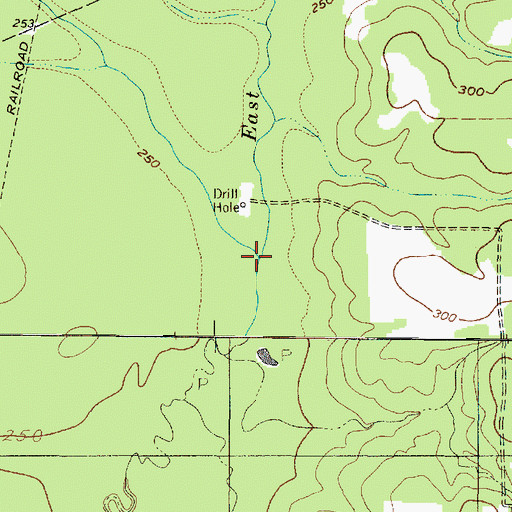 Topographic Map of East Fork Socagee Creek, TX