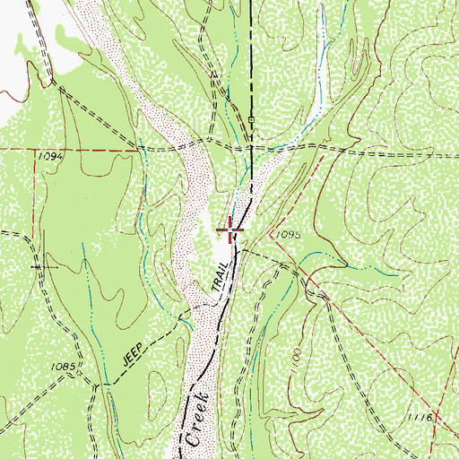 Topographic Map of East Fork Sycamore Creek, TX