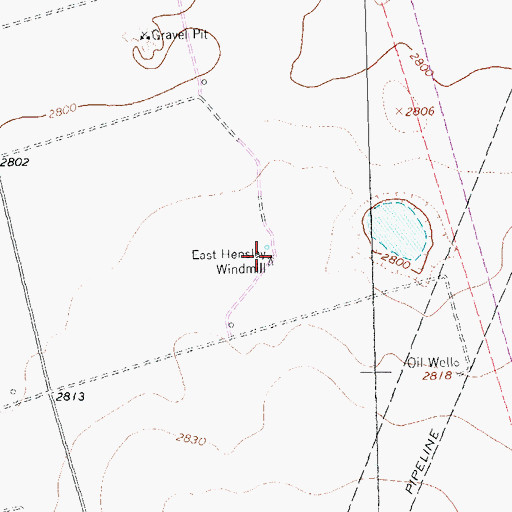 Topographic Map of East Hensley Windmill, TX