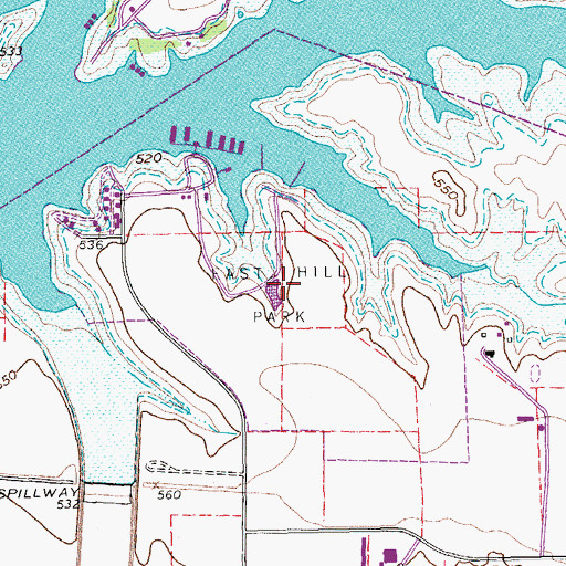 Topographic Map of East Hill Park, TX