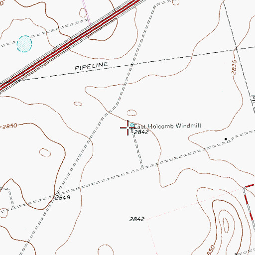 Topographic Map of East Holcomb Windmill, TX
