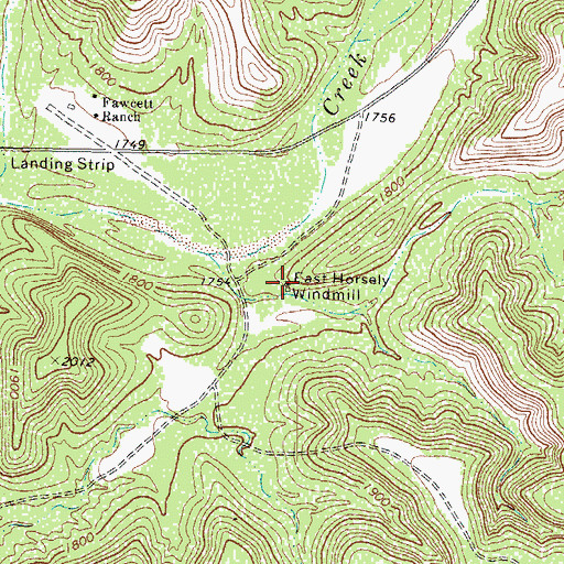 Topographic Map of East Horsely Windmill, TX