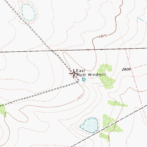 Topographic Map of East Mott Windmill, TX