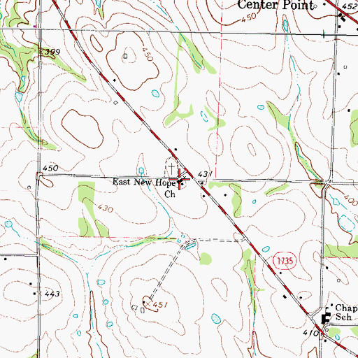 Topographic Map of East New Hope Church, TX