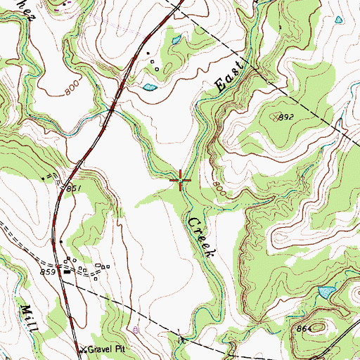 Topographic Map of East Sanchez Creek, TX