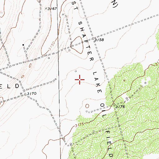 Topographic Map of East Shafter Lake Oil Field, TX