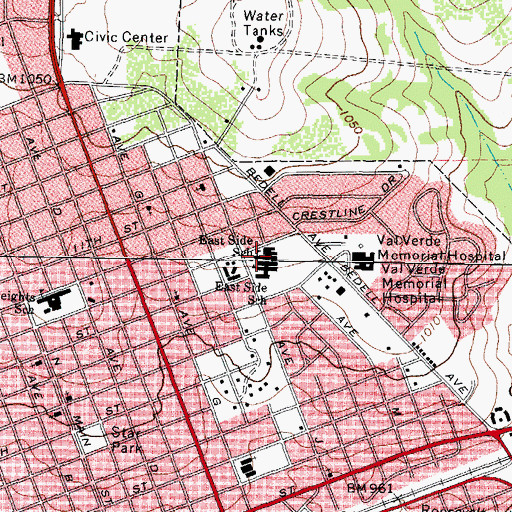 Topographic Map of Irene C Cardwell Elementary School, TX