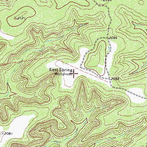 Topographic Map of East Spring Windmill, TX