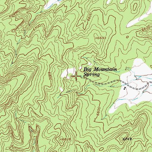 Topographic Map of Big Mountain Spring, AZ