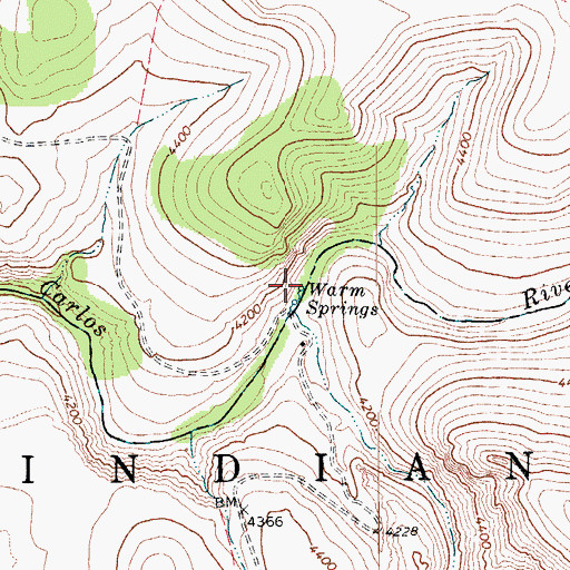Topographic Map of Warm Springs, AZ