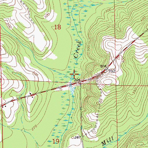 Topographic Map of Lewis Mill (historical), AL