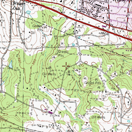 Topographic Map of East Texas Oil Field, TX