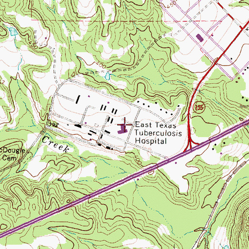 Topographic Map of University of Texas Health Science Center at Tyler, TX