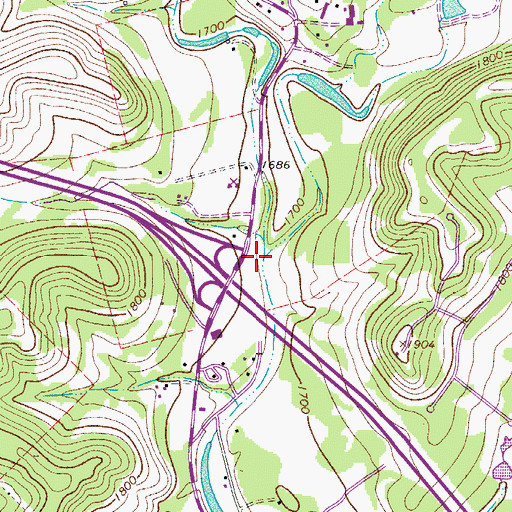 Topographic Map of East Town Creek, TX