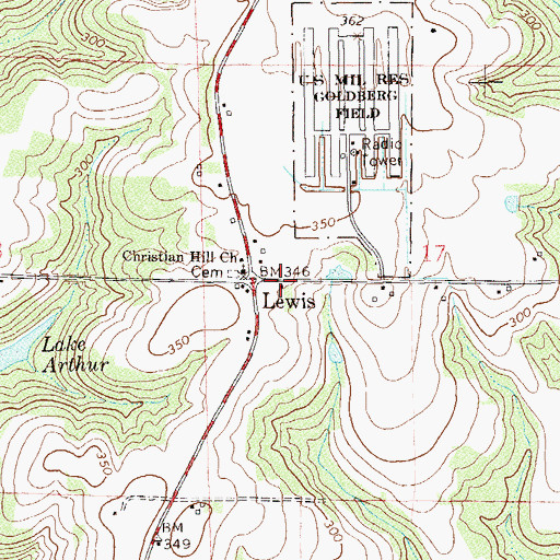 Topographic Map of Lewis School (historical), AL