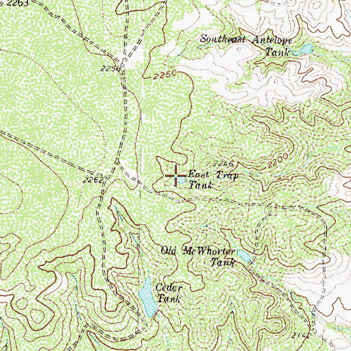 Topographic Map of East Trap Tank, TX