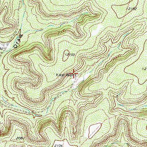 Topographic Map of East Well, TX