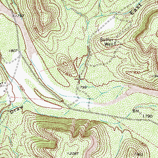 Topographic Map of East Well Draw, TX