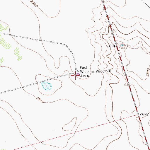 Topographic Map of East Williams Windmill, TX