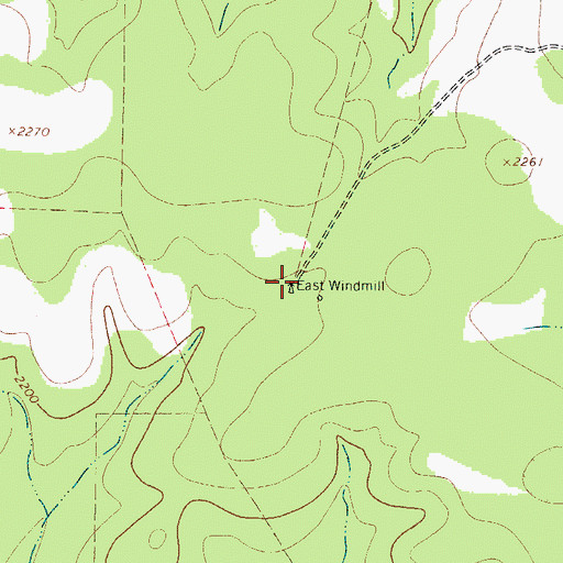 Topographic Map of East Windmill, TX