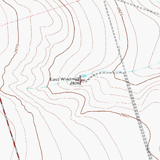 Topographic Map of East Windmill, TX