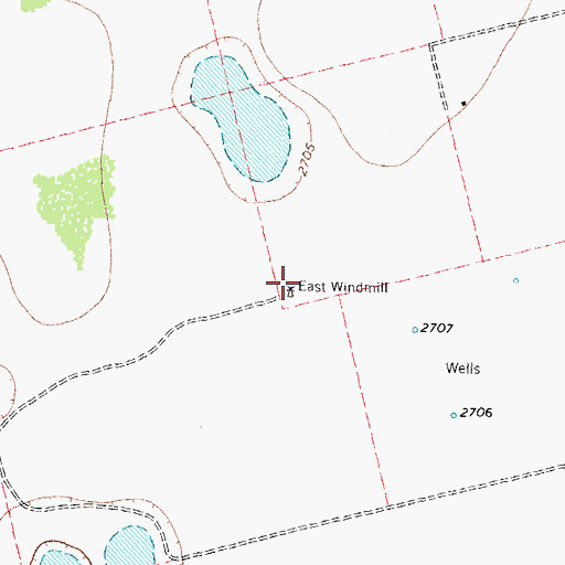 Topographic Map of East Windmill, TX