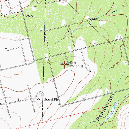 Topographic Map of East Windmill, TX