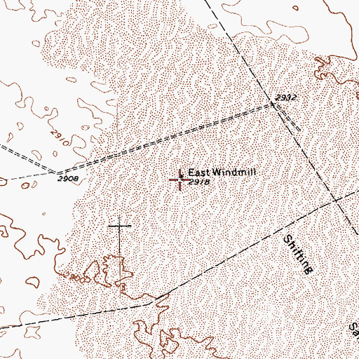 Topographic Map of East Windmill, TX