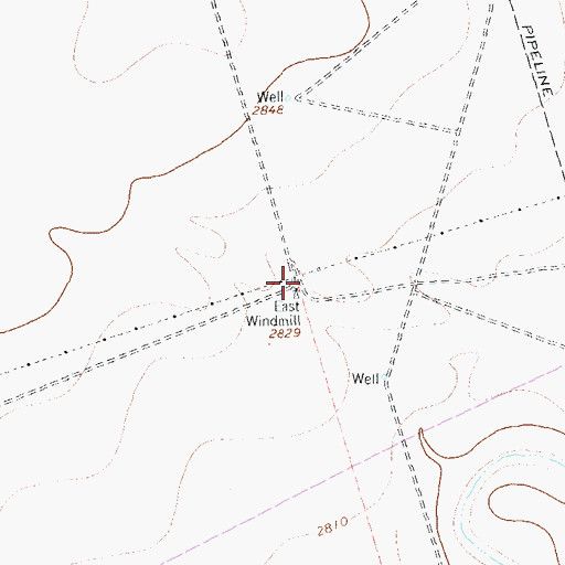 Topographic Map of East Windmill, TX