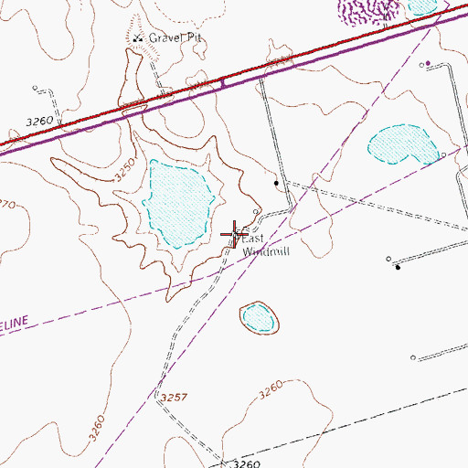 Topographic Map of East Windmill, TX