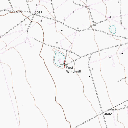 Topographic Map of East Windmill, TX