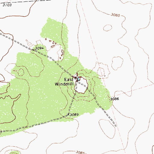 Topographic Map of East Windmill, TX