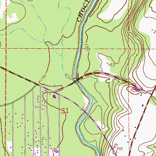 Topographic Map of Lower Iron Bridge, AL