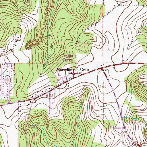 Topographic Map of Macedonia School (historical), AL