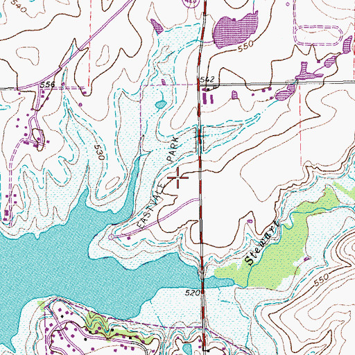 Topographic Map of Eastvale Park, TX